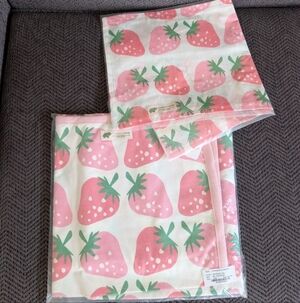 Monica And Andy Strawberry Jam Baby Blanket And Burp Cloth Organic Cotton